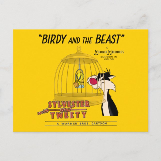 Cartão Postal SYLVESTER™ E TWEEY™ | Birdy e Besta (Frente)