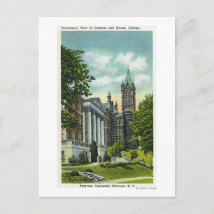Cartão Postal Syracuse U Campus View Mostrando Crouse College