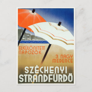 Cartão Postal Széchenyi Strandfürdő Hungria Vintage