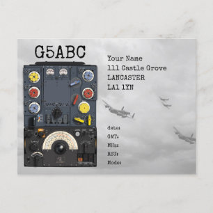 Cartão Postal T1154 R1155 Rádio Avro Lancaster Bomber WWII QSL