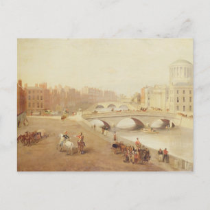 Cartão Postal T34018 O Rio Liffey e os Tribunais, Dublin