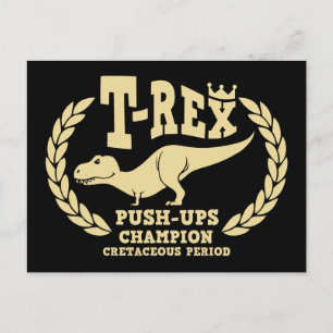 Cartão Postal T-Rex ama os Push-Ups