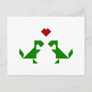 Cartão Postal T-Rex apaixonado (Tangramosaurus Rex)