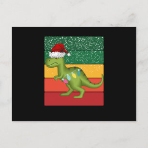 Cartão Postal t-rex christmas tree
