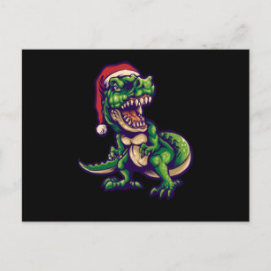 Cartão Postal T-rex Dinossauro Natal Dinossauro Design