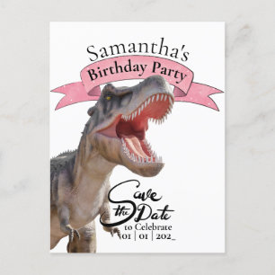 Cartão Postal T Rex, Feliz Aniversário Menina 
