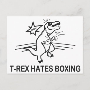 Cartão Postal T Rex Odeia Boxing