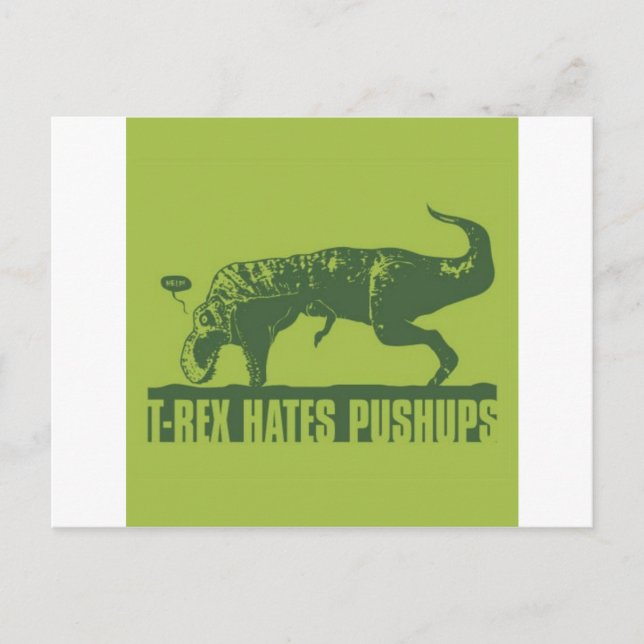 Cartão Postal T-rexHatesPush-ups (Frente)