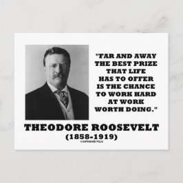 Cartão Postal T. Roosevelt Prêmio de Oportunidade Trabalho Duro
