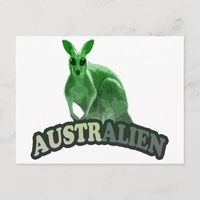 Cartão Postal t-shirt AustrAlien (Frente)