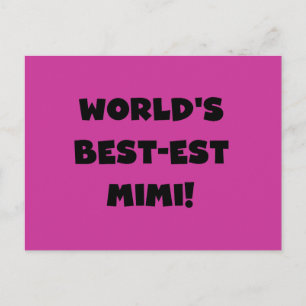 Cartão Postal T-shirt e presente pretos do texto Mimi do