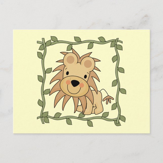 Cartão Postal T-shirt e presentes do leão do bebê (Frente)