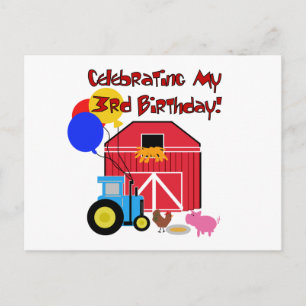 Cartão Postal T-shirts e ofertas de aniversário de 3 anos fazend