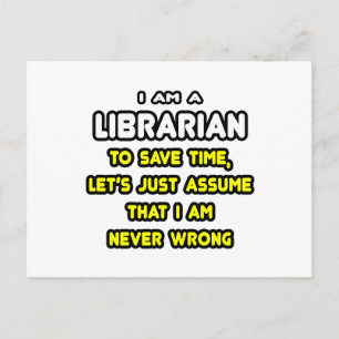 Cartão Postal T-Shirts e presentes bibliotecários engraçados