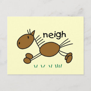 Cartão Postal T-shirts e presentes de cavalos com figura fixa