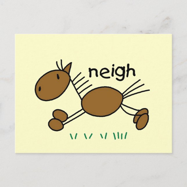 Cartão Postal T-shirts e presentes de cavalos com figura fixa (Frente)