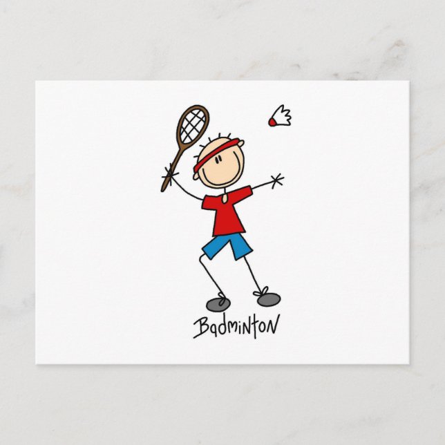 Cartão Postal T-shirts e presentes do jogador de Badminton (Frente)