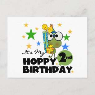 Cartão Postal T-shirts e presentes segundos aniversários de Sapo