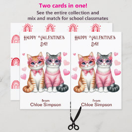Cartão Postal Tabby Kitty Cats Kid's Classroom Card