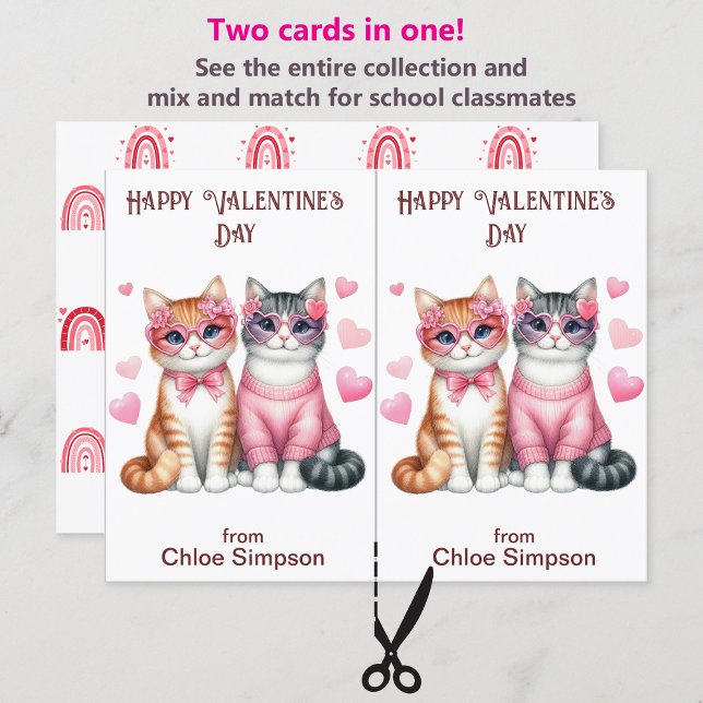Cartão Postal Tabby Kitty Cats Kid's Classroom Card (Criador carregado)
