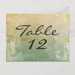 Cartão Postal Tabela Número Placa Vintage Floral Antiquado Vitor