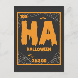 Cartão Postal Tabela Periódica Divertida de Química do Halloween