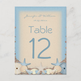 Cartão Postal Tabelas de Casamento Número Prateleiras Tropicais
