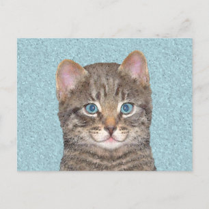 Cartão Postal Tabelas de cinzas por Pintura de Gato - Arte de Ga