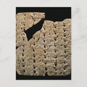 Cartão Postal Tablet com escrita cuneiforme, de Uruk