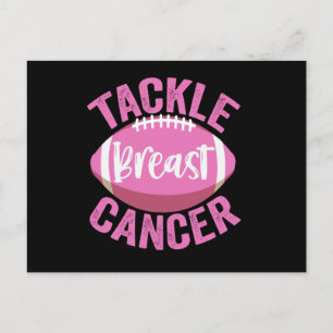 Cartão Postal Tackle Breast Cancer Funny Football Awareness Gift