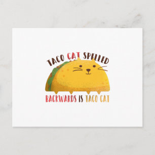 Cartão Postal Taco Cat Ortografado Para Trás É Taco Cat
