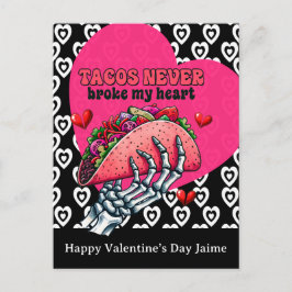 Cartão Postal Taco Hearts Valentines Day Postcard