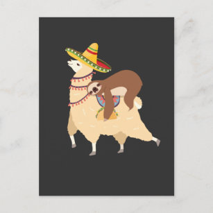 Cartão Postal Taco Loving Animais Preguiçosos Andando Llama