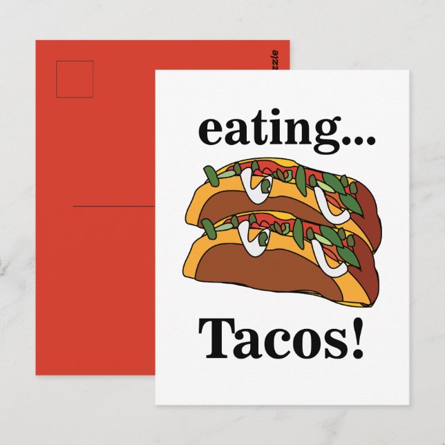 Cartão Postal Taco Tacos Comida Engraçado  (Frente/Verso)