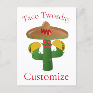 Cartão Postal Taco Terça-Feira Saguaro Cactus Thunder_Cove