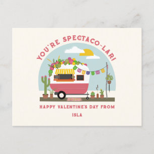 Cartão Postal Taco Truck Pun Pink Camper School Namorados