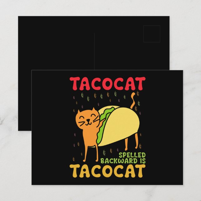 Cartão Postal Tacocat Ortografado Para Trás Tacos Cinco De Mayo (Frente/Verso)
