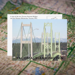 Cartão Postal Tacoma Narrows Bridges Viagem Photo
