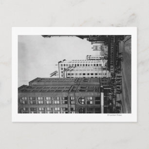 Cartão Postal Tacoma, WA - Vista de Centro das Ruas Principais