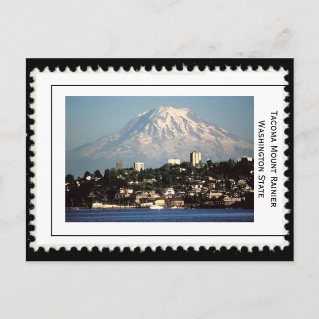 Cartão Postal Tacoma Washington Mt. Rainier (Frente)