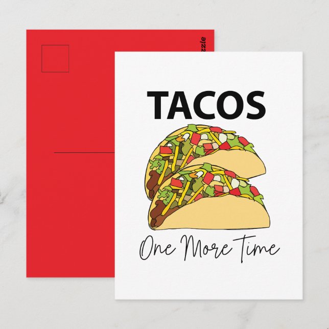 Cartão Postal Tacos Mais Uma Vez Taco Comida Mexicano (Frente/Verso)