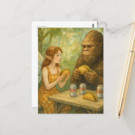 Cartão Postal Tacos para alimentação de fadas e asquatch