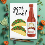 Cartão Postal TACOS Spicy Hot Sauce Cat Maracas BOM SORTE<br><div class="desc">É TEMPO DA TACO! Vejam este molho picante divertido e picante com um gato balançando suas maracas. Personalize com seu próprio texto! Dê uma olhada no meu compro por mais!</div>