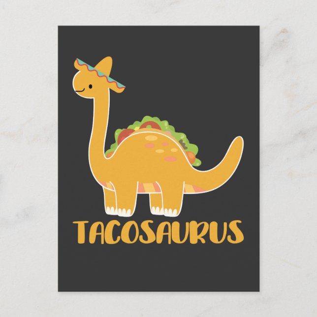 Cartão Postal Tacosaurus Cinco de Mayo Funny Taco Dinossaur (Frente)