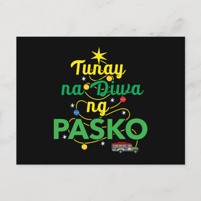 Cartão Postal Tagalog Filipinas Espírito de Natal (Frente)