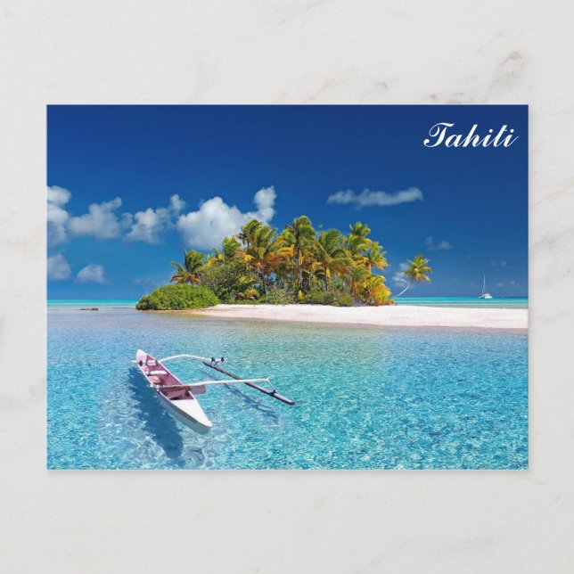 Cartão Postal Tahiti Tropical Beach Viagem Photo (Frente)