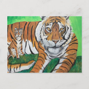 Cartão Postal Tai Chi Qigong Tiger Iconic Insight Painting