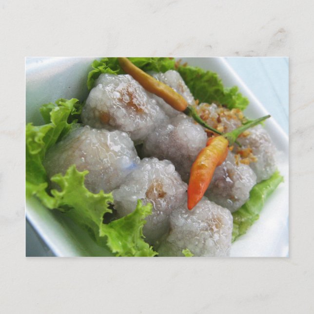 Cartão Postal Tailandês Sago com Chili ... Comida da rua Tailând (Frente)