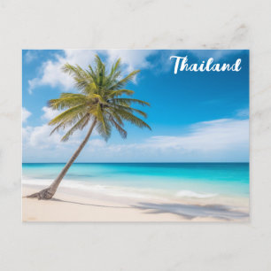 Cartão Postal Tailândia Tropical Beach Ocean Palm Viagem
