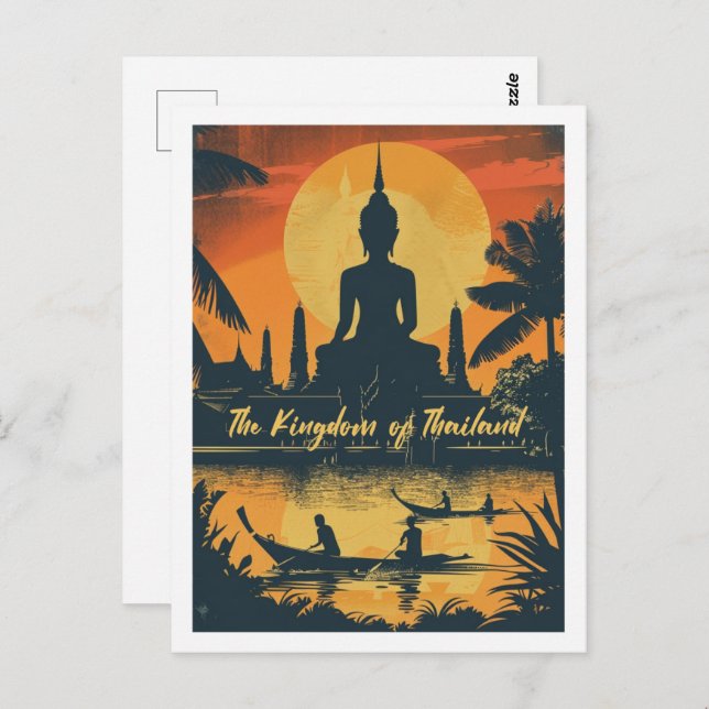 Cartão Postal Tailândia Vintage Familiar Viagem (Frente/Verso)